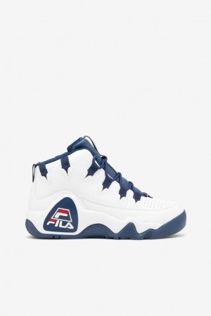 Fila Grant Hill 1 Sneakers Blancas Azul Marino Rojas | AYKN59246