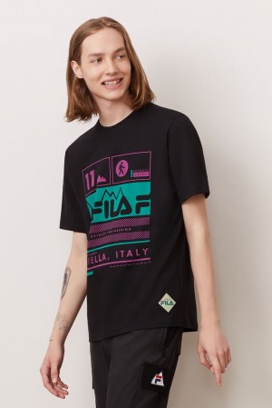 Fila Grid Tee Negras | ZJQU15023