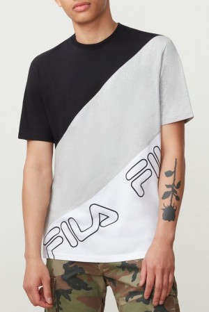 Fila Grove Tee Blk/Lgrym/Wht | VYMX80529