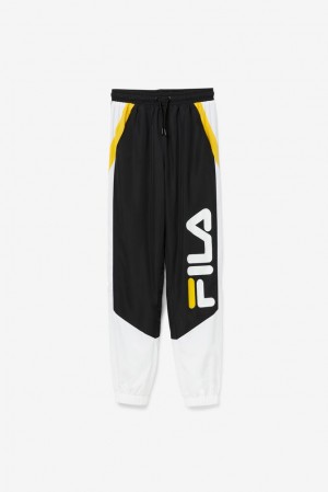 Fila Gustavo Pant Negras Blancas Amarillo | YPUR92835