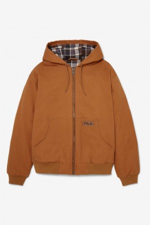 Fila Hooded Bomber Jacket 971 Chestnut | CEKR78532