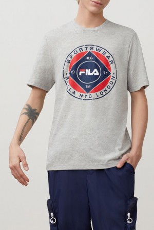 Fila Jordao Graphic Tee Greyheather | XHYI71623