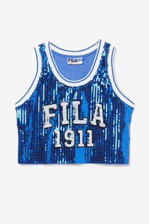 Fila Kiki Glam Crop Jersey Azules | ORDQ34796