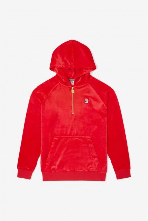 Fila Laurent Velour Hoodie Rojas | TWOR37069