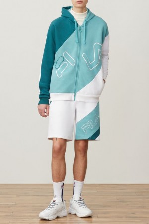 Fila Lazaro Hoodie Paci/Dtrq/Wht | WLEF53862