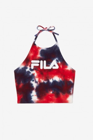 Fila Leah Tie Dye Halter Tank Blancas | VLSY73649