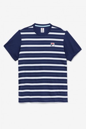 Fila Legends Yarn Dyed Crew Azul Marino Blancas | TPMQ73921