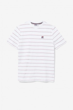 Fila Leon Tee Blancas Rojas | YDJO05261