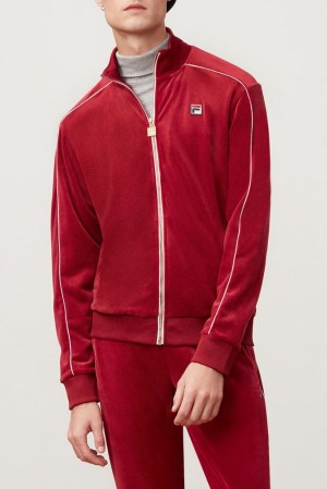 Fila Lineker Velour Jacket Tred/Wht | XZFO75186