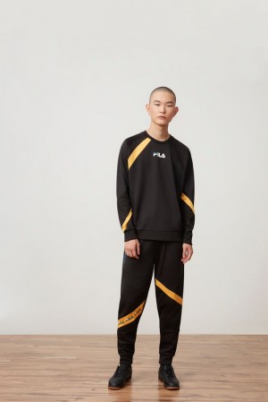 Fila Link Textured Crew Blk/Citr/Atdp | OKXL03425