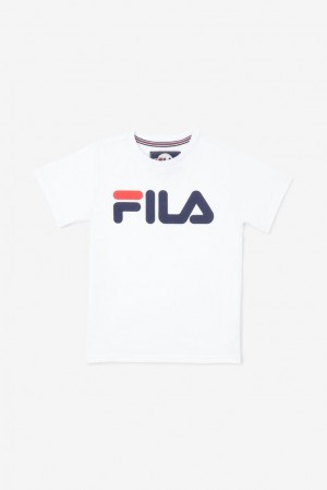 Fila Logo Tee Blancas | DFEW40876