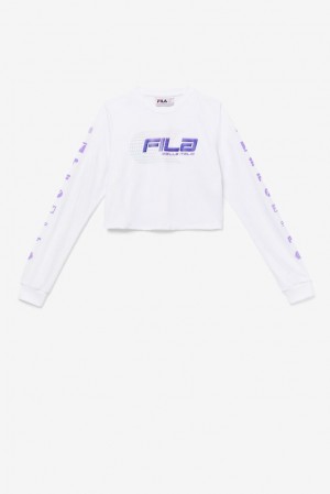 Fila Luigia Long Sleeve Cropped Tee Blancas | HKOR73940