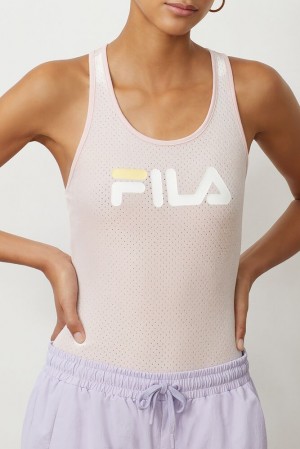 Fila Lupita Racerback Bodysuit Pkchk/Wht/Pban | ZRWL31920