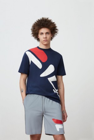 Fila Marcel Graphic Tee Peacoat | QTUA08395