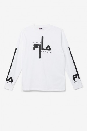 Fila Martino Long Sleeve Tee Blancas Negras | BLHT42761