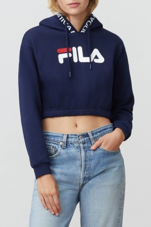 Fila Mathilde Crop Hoodie Peac/Wht/Cred | XEGA48057