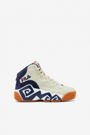 Fila Mb Tennis Shoes Creme Blancas Azul Marino | OXPT04153