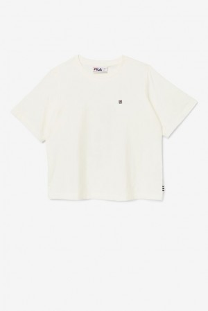 Fila Mirra Cropped Tee Blancas | IBDU27340