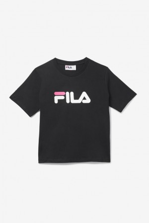 Fila Miss Eagle Tee Negras Blancas Rosas | FGZS31675