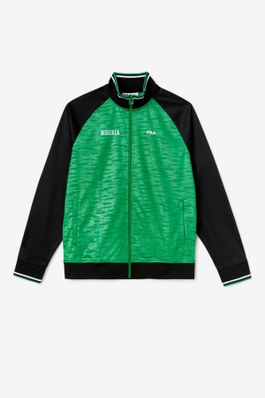 Fila Nigeria Track Jacket Negras Blancas | KJFL06593