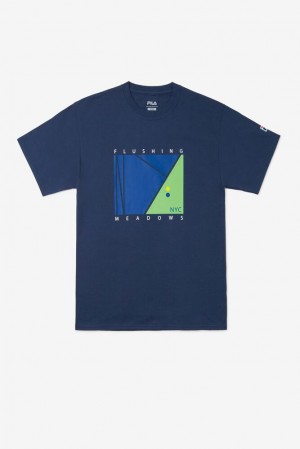 Fila Nyc Court Tee Azul Marino | QIPO25164