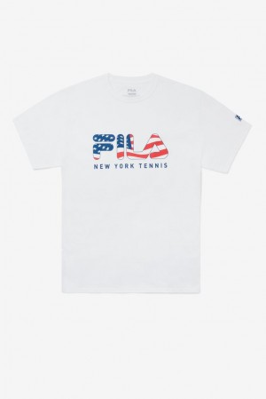 Fila Nyc Fila Flag Tee Blancas | DBMX17590