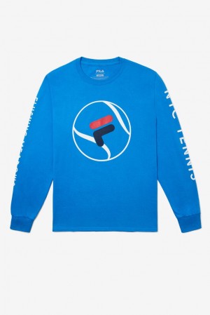 Fila Nyc Long Sleeve Tennis Tee Azul Real Azules | NIZO95162