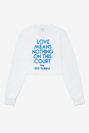 Fila Nyc Loves Means Crops Long Sleeve Blancas | IYZC09463