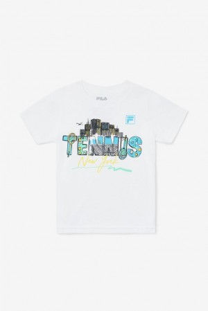 Fila Nyc Toddler Tennis Tee Blancas | VZAS75480