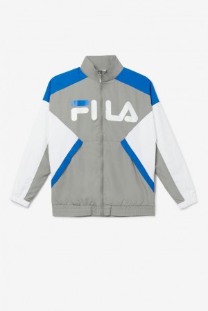 Fila Oliviero Wind Jacket Gris Blancas Azules | BFYJ04892