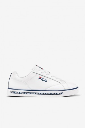 Fila Original Court Leather Tennis Shoes Blancas Azul Marino Rojas | PALJ63812