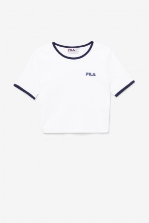 Fila Perla Crop Top Blancas | CWEA02541