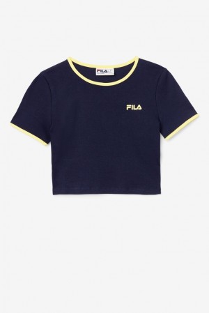 Fila Perla Crop Top Peac/Gfnch | AKVG38694