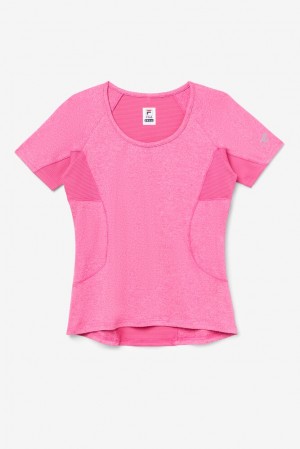 Fila Pickleball Short Sleeve Top Rosas | PDGU48329