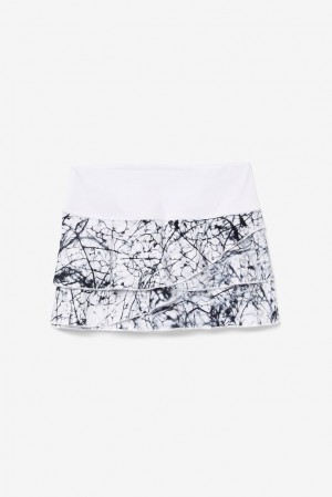 Fila Pickleball Tiered Printed Skort Blancas | FVYU50791