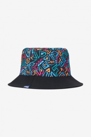 Fila Printed Twill Bucket Hat Negras | HOMN75349