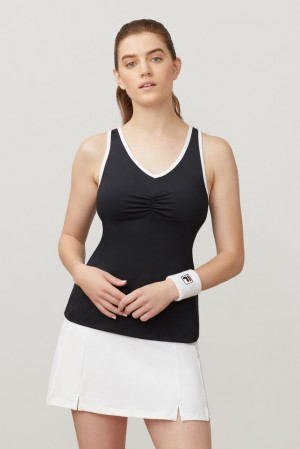 Fila Racerback Tank Black/White | BGEU16843