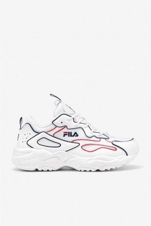 Fila Ray Tracer Contrast Piping Sneakers Blancas Azul Marino Rojas | ZNEY62159