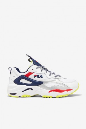 Fila Ray Tracer Sneakers Blancas Azul Marino Rojas | INJT48617