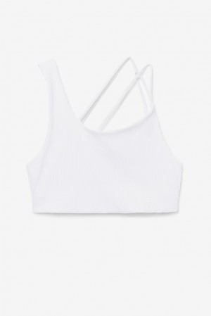 Fila Ribbed Essentials | Teena Bra Top Blancas | QTRN93468