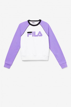 Fila Riccarda Sweatshirt Blancas Moradas Negras | WVDN86051