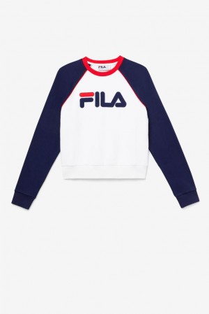 Fila Riccarda Sweatshirt Blancas Rojas | PQLB76815