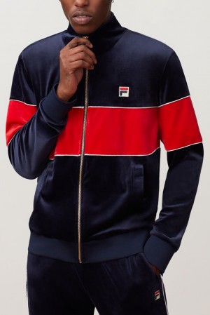 Fila Rocco Velour Jacket Peac/Cred/Wht | WQNP43910