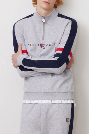 Fila Romolo 1/2 Zip Sweatshirt Lgrym/Peac/Cred | DKZV38109