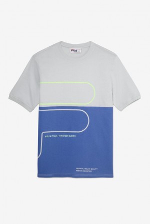 Fila Salza Tee Gris Azules Verde | NIVM08672