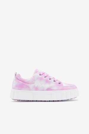 Fila Sandblast Low Mottled Tie Dye Sneakers Lavanda Blancas Blancas | BOZT25806