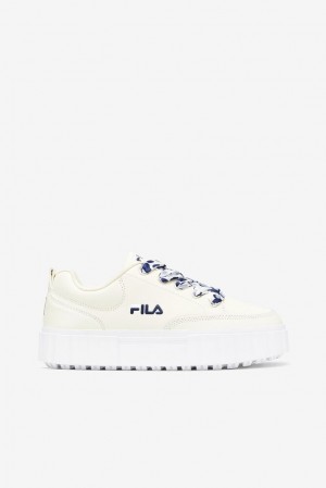 Fila Sandblast Low Satin Lace Sneakers Blancas Azul Marino Blancas | YGEI32897