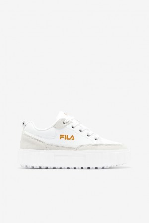 Fila Sandblast Low Sneakers Blancas Blancas Doradas | VSZJ79860