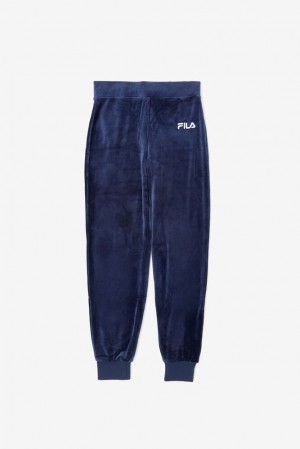 Fila Sara Velour Jogger 410 Peacoat | SWAI89046