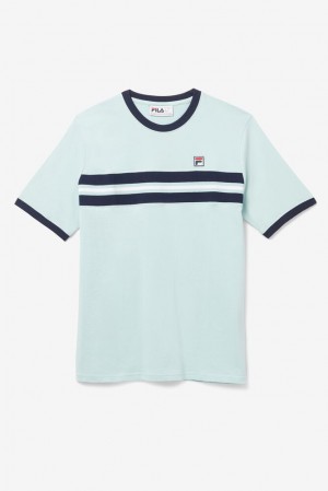 Fila Silver Tee Azules Blancas | FGQS09415